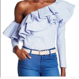 One Shoulder Ruffle Top